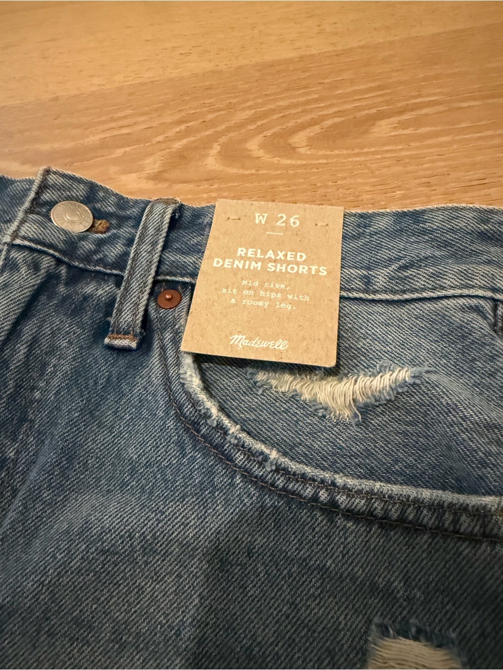Madewell 
Relaxed Denim Shorts in Renfield Wash: Destructed Edition - Picture 6 of 9